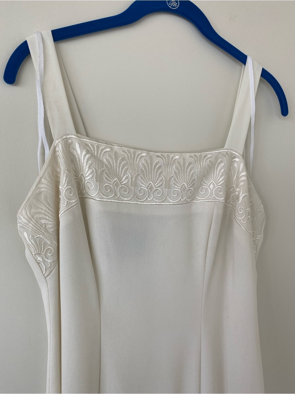 Ursula of Switzerland White Wedding Slip Dress with Embroidered Bodice - Picture 3 of 5